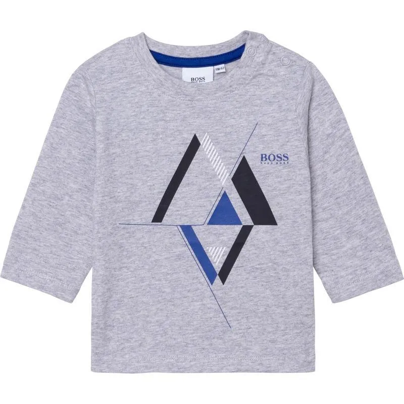 Graues Dreieck Langarm-T-Shirt für Babyjungen