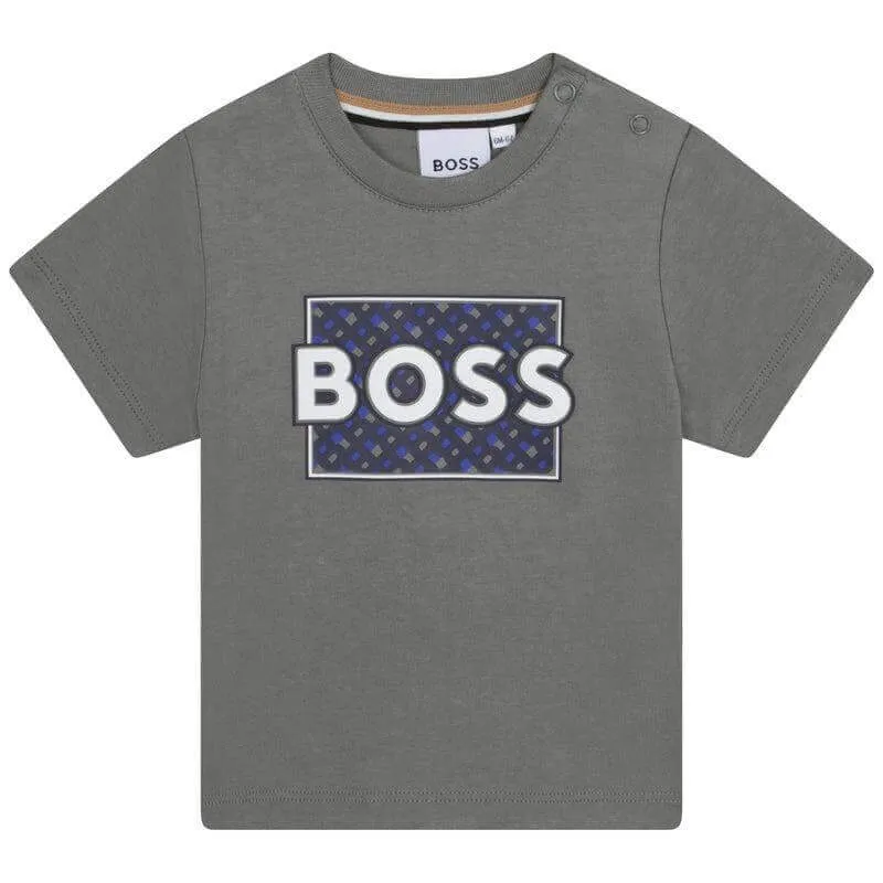 Baby Boys Khaki Logo Kurzarm T-Shirt