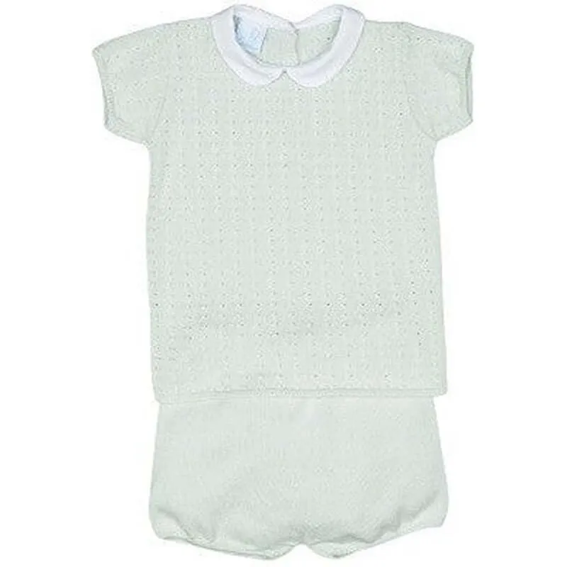 Baby Boys Mint Gestricktes T-Shirt & Shorts Set