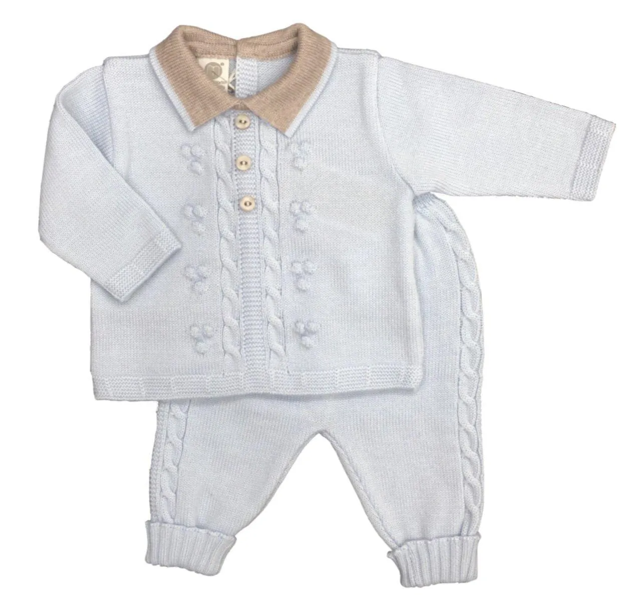 Baby Boys Hellblaues Strick-Set