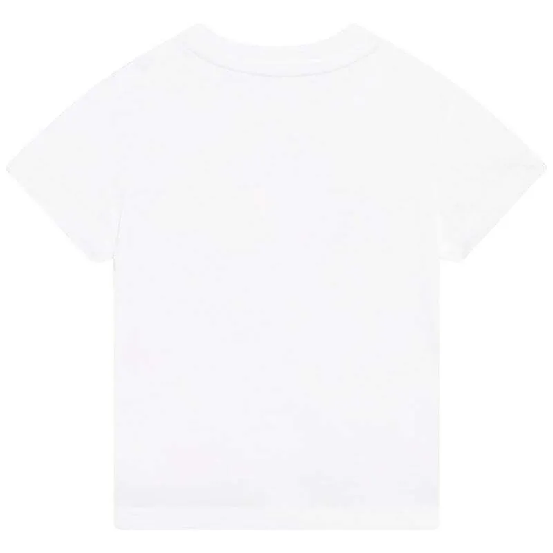 Weiße Baumwoll-Logo-T-Shirts für Babyjungen