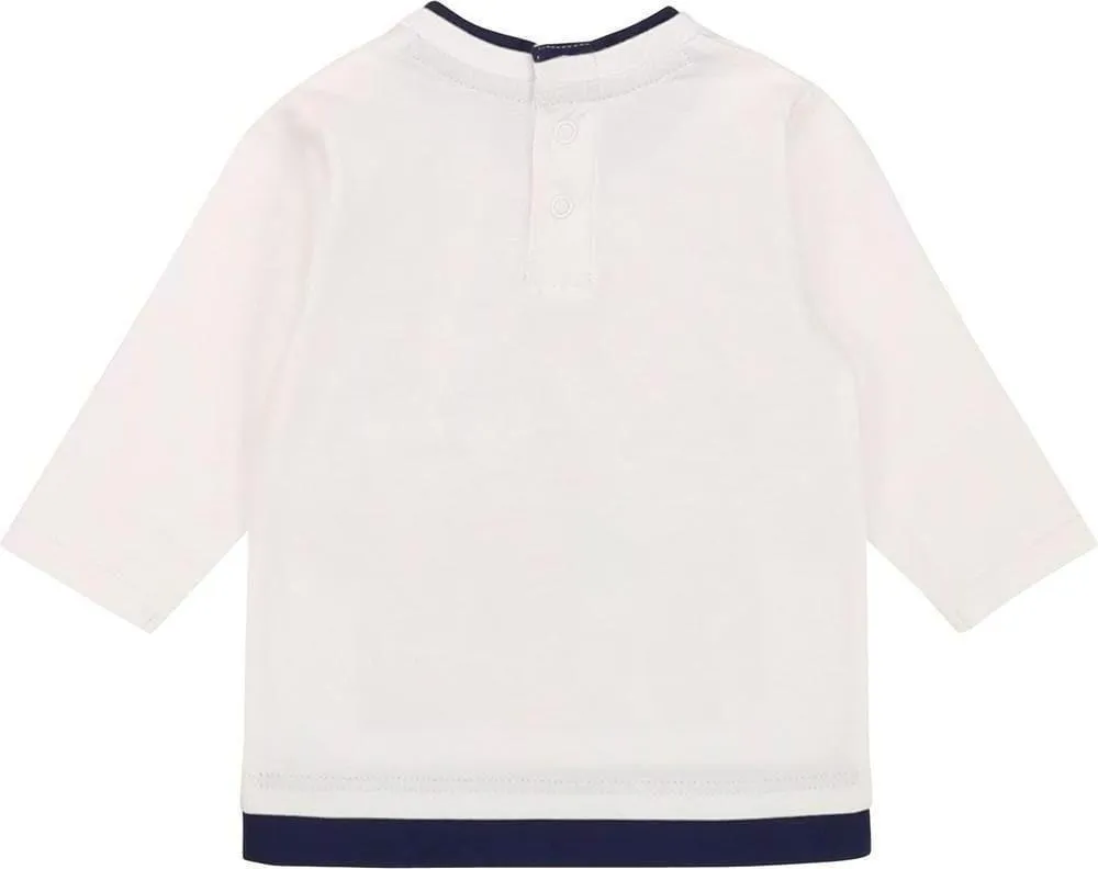 Weißes Langarm-T-Shirt für Babyjungen