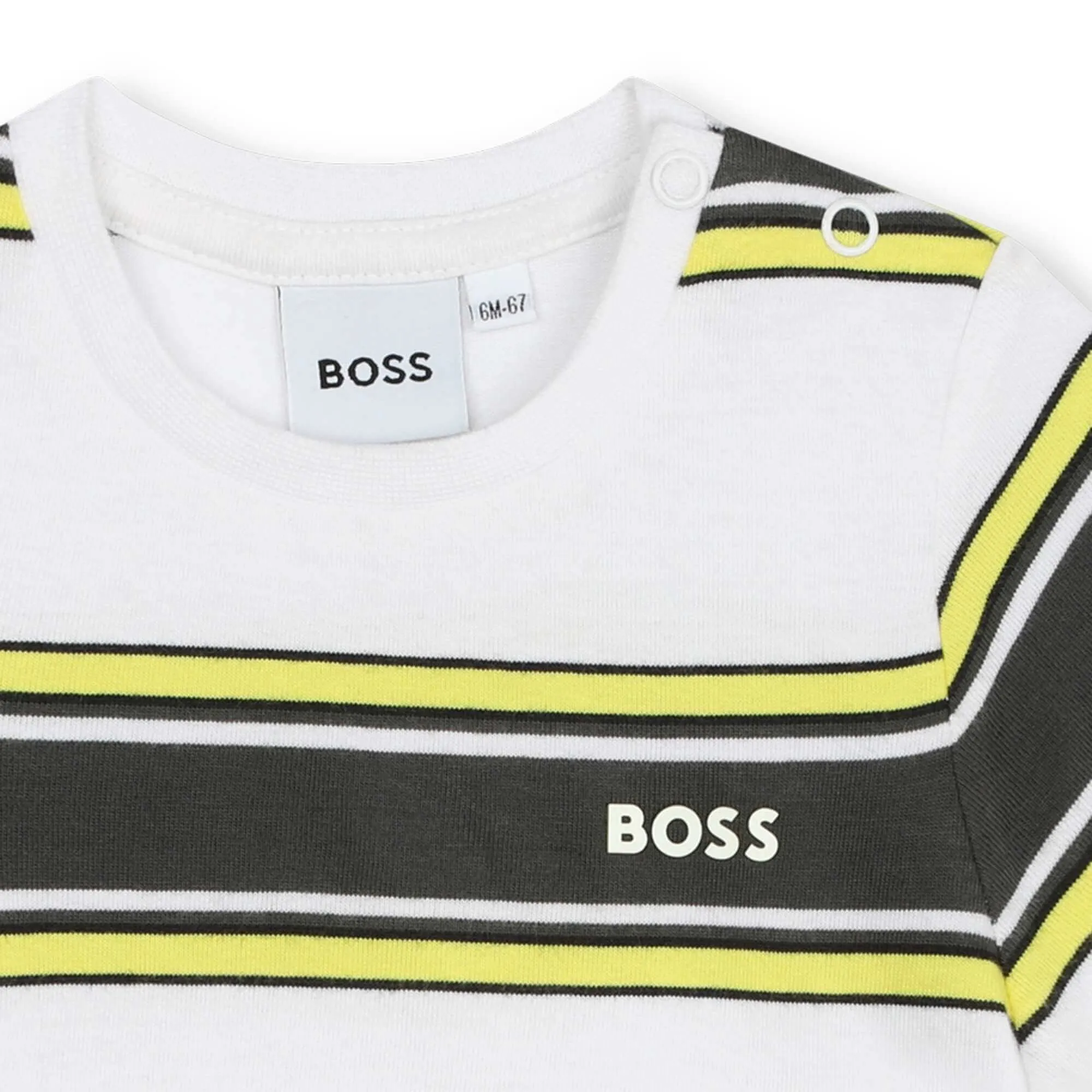 Baby Boys Gelb & Marine Blau Gestreiftes Kurzarm T-Shirt
