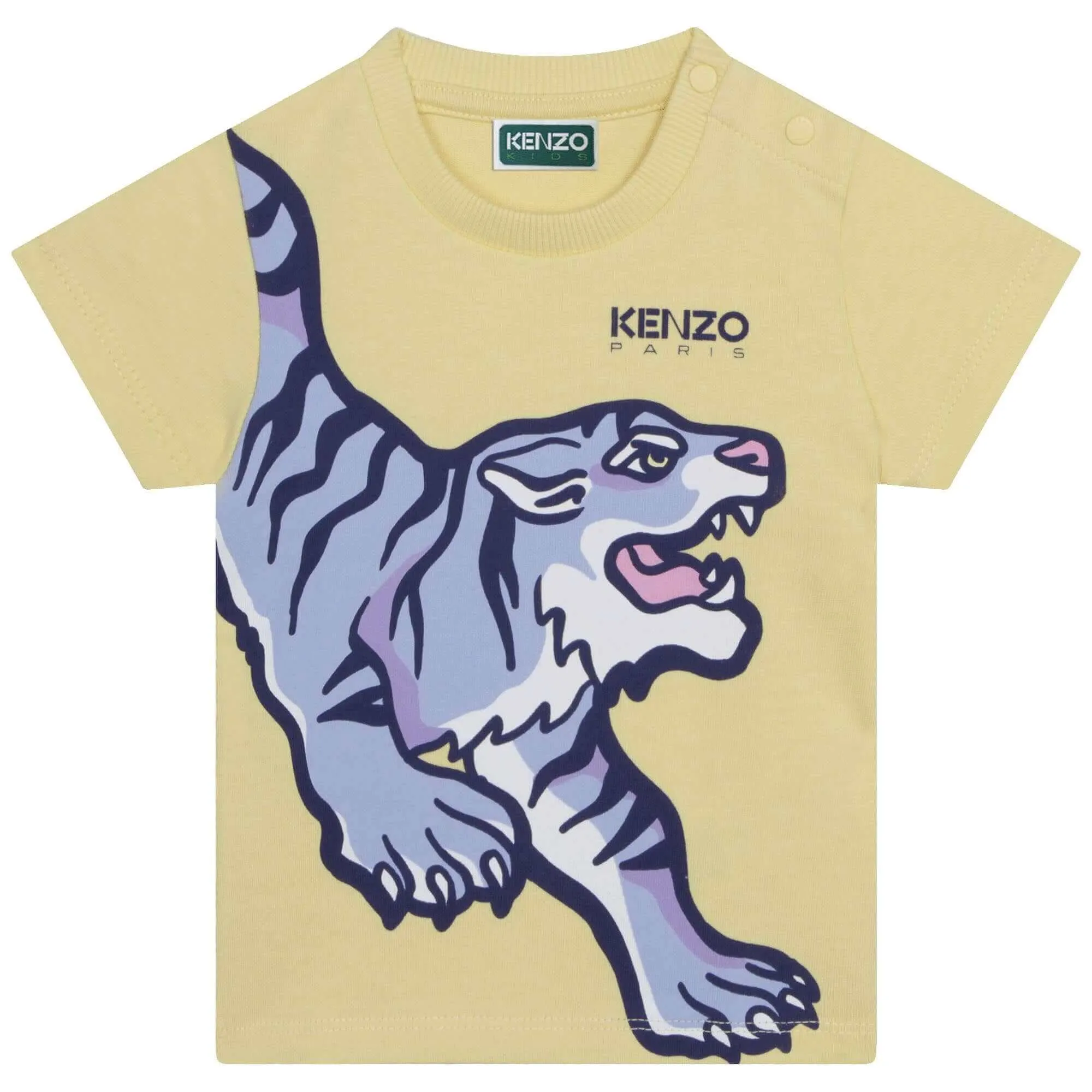 Gelb-graues Tiger-Kurzarmbodyset für Babyjungen