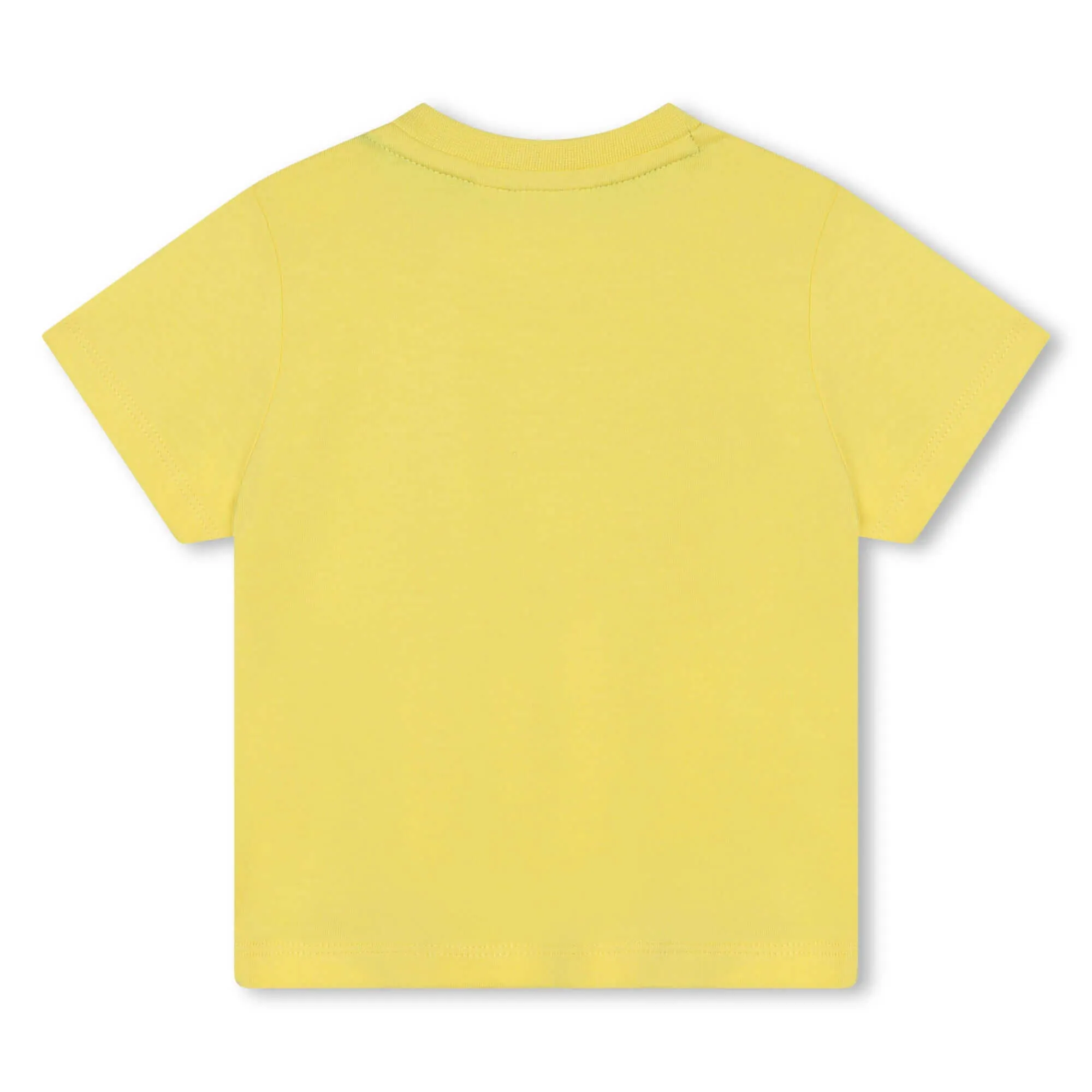 Gelbes T-Shirt mit kurzen Ärmeln und Logo für Babyjungen