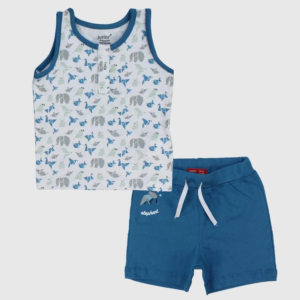 Ärmelloser Schlafanzug mit Baby-Elefant-Motiv
