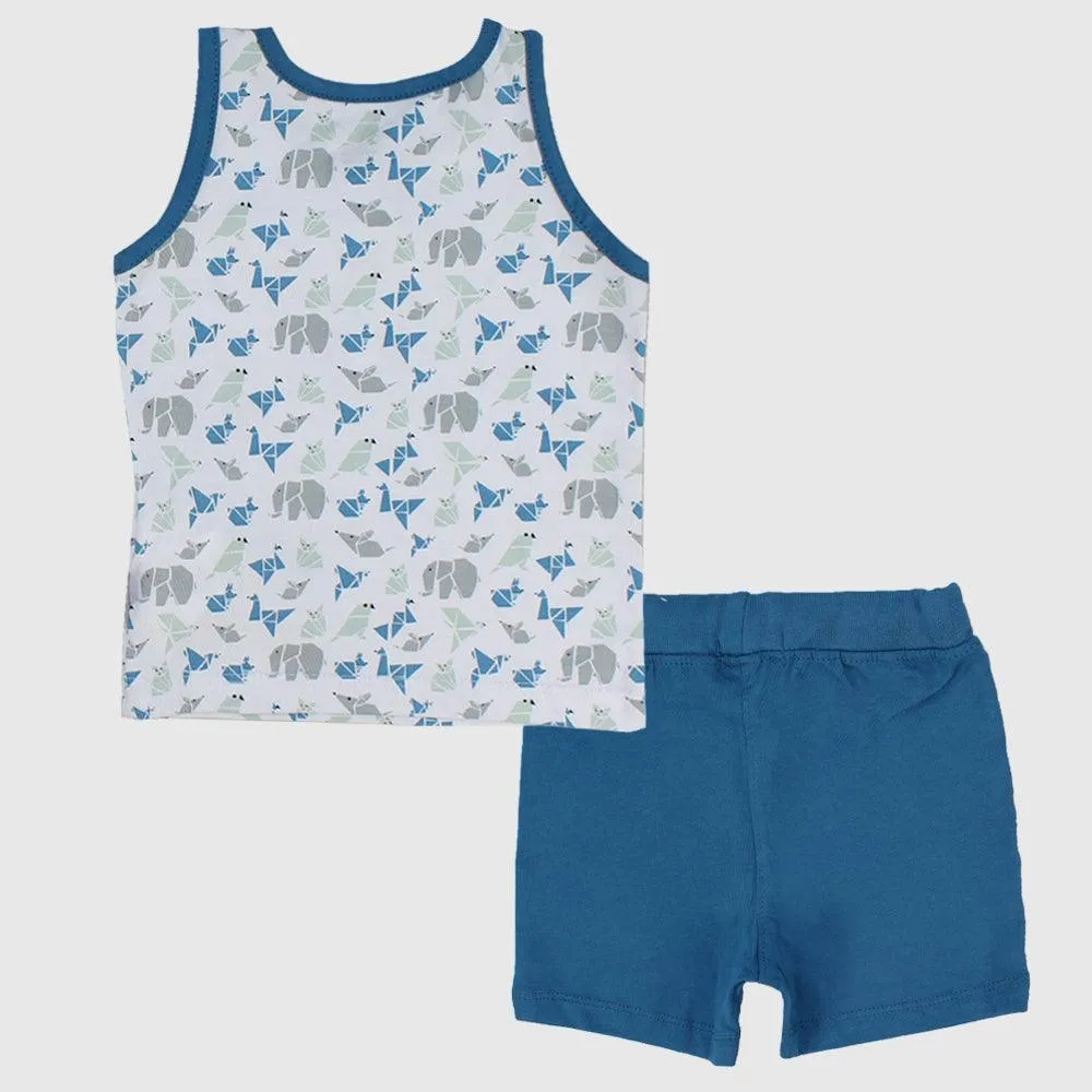 Ärmelloser Schlafanzug mit Baby-Elefant-Motiv