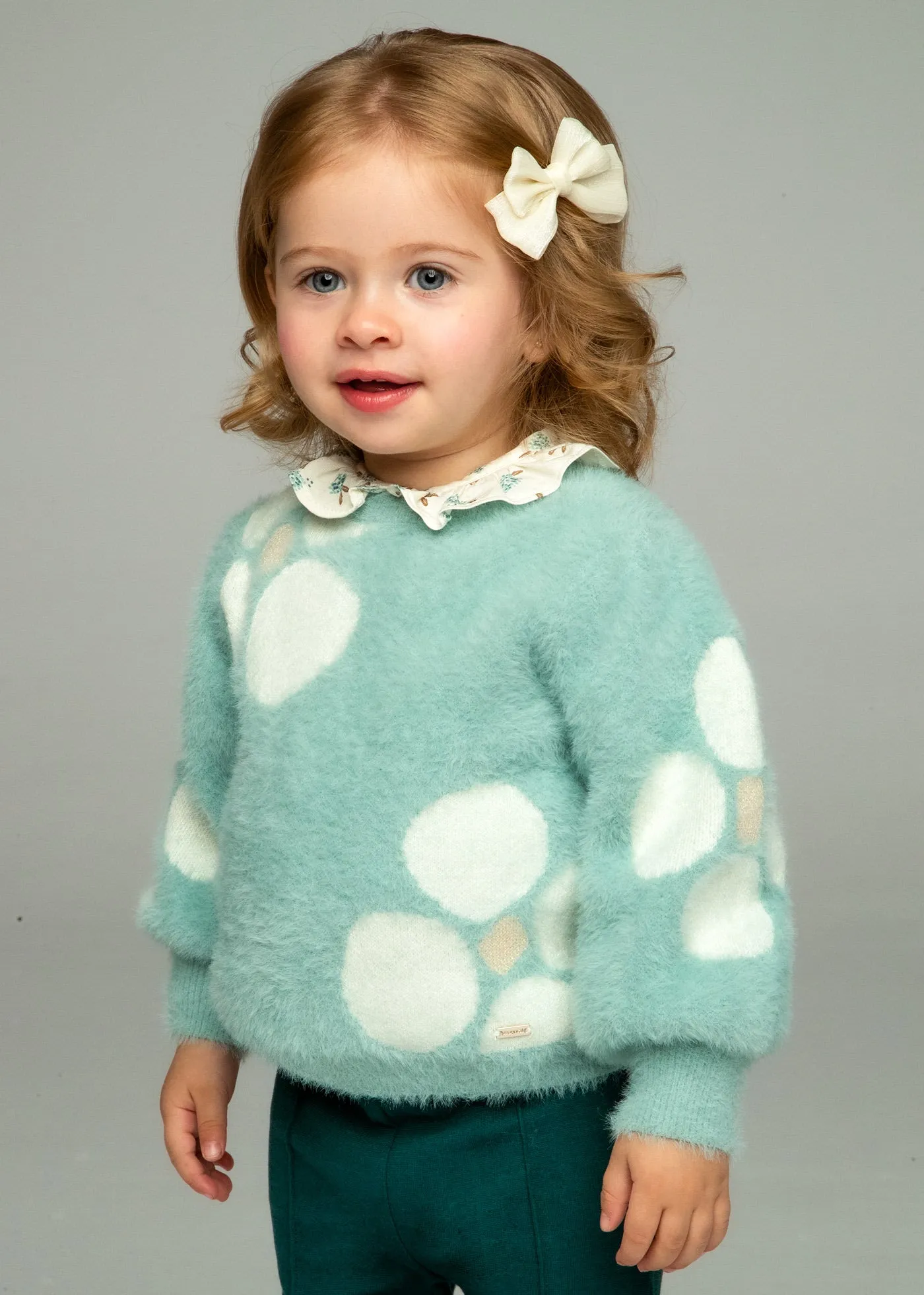Baby Flower Jacquard Pullover - Jade von Mayoral - ENDVerkauf