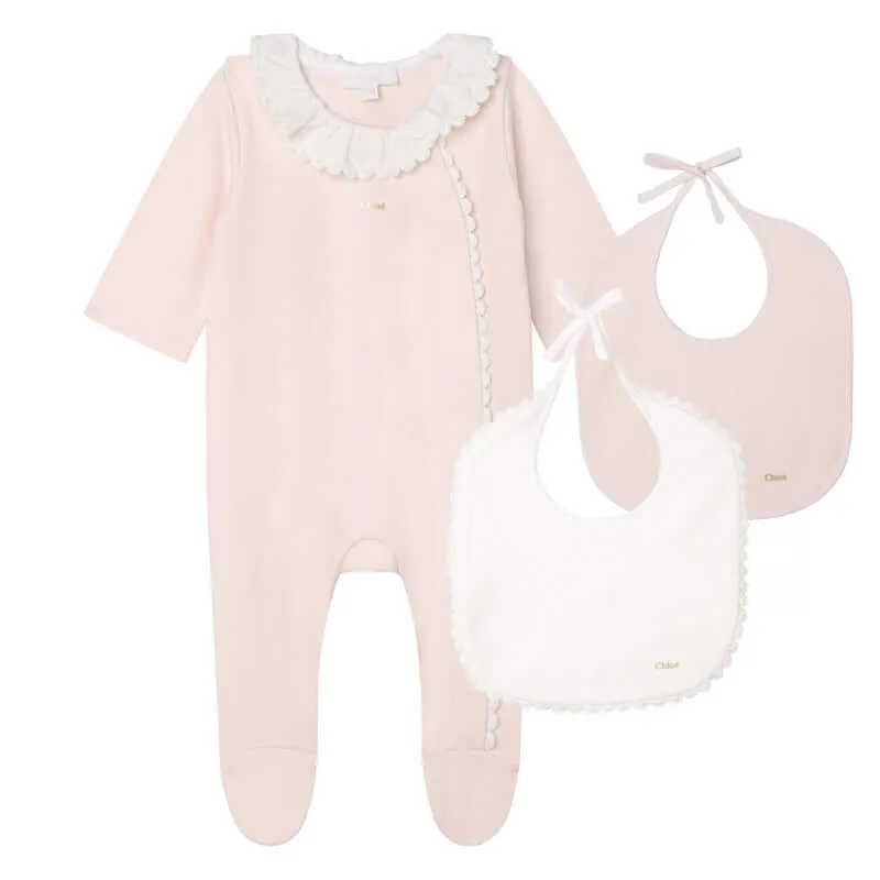 Baby Girls Strampler & Lätzchen Set
