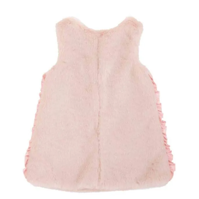 Baby-Mädchen Kunstpelz-Kleid-Set