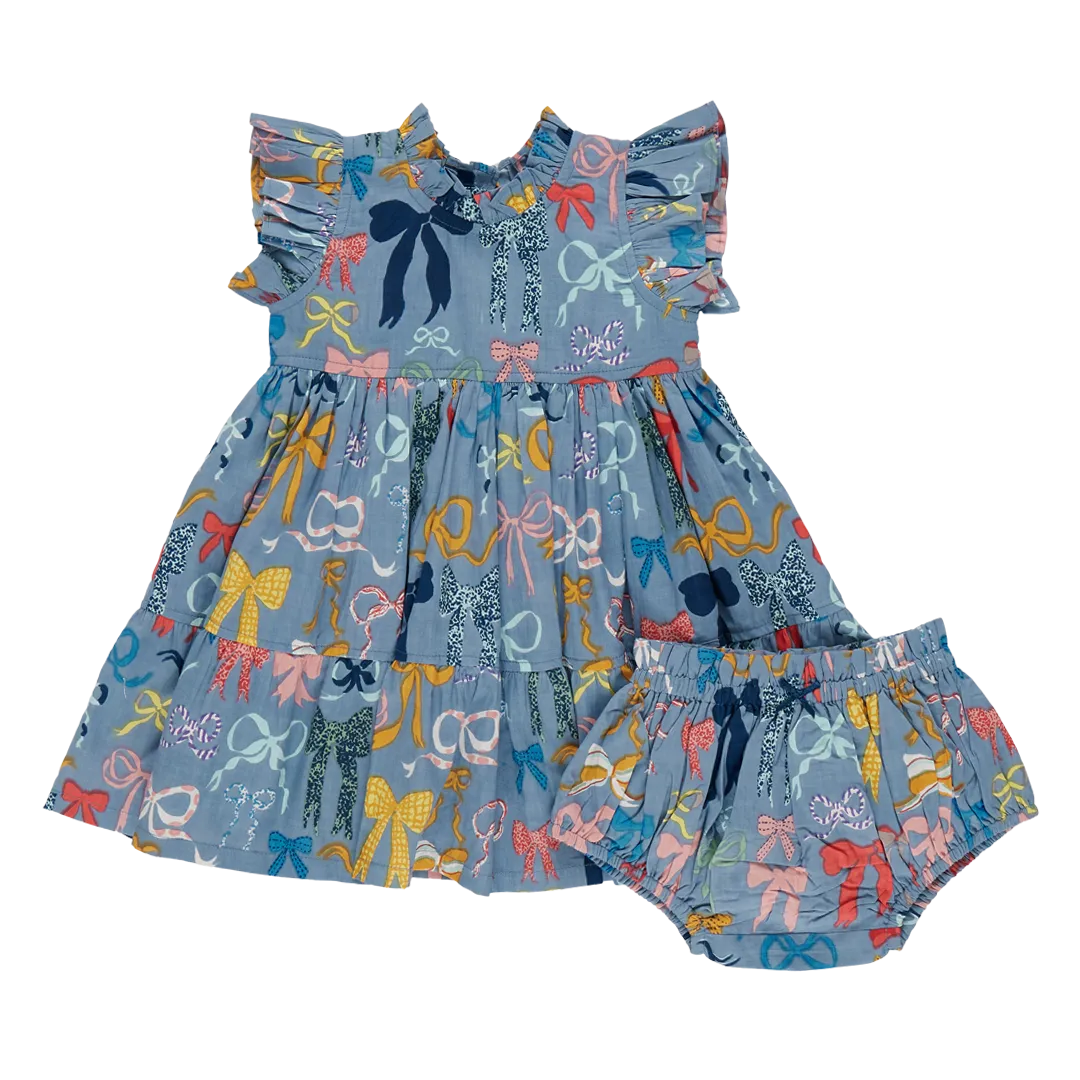 Baby Girl's Jennifer Kleid-Set mit Schleifen über Schleifen