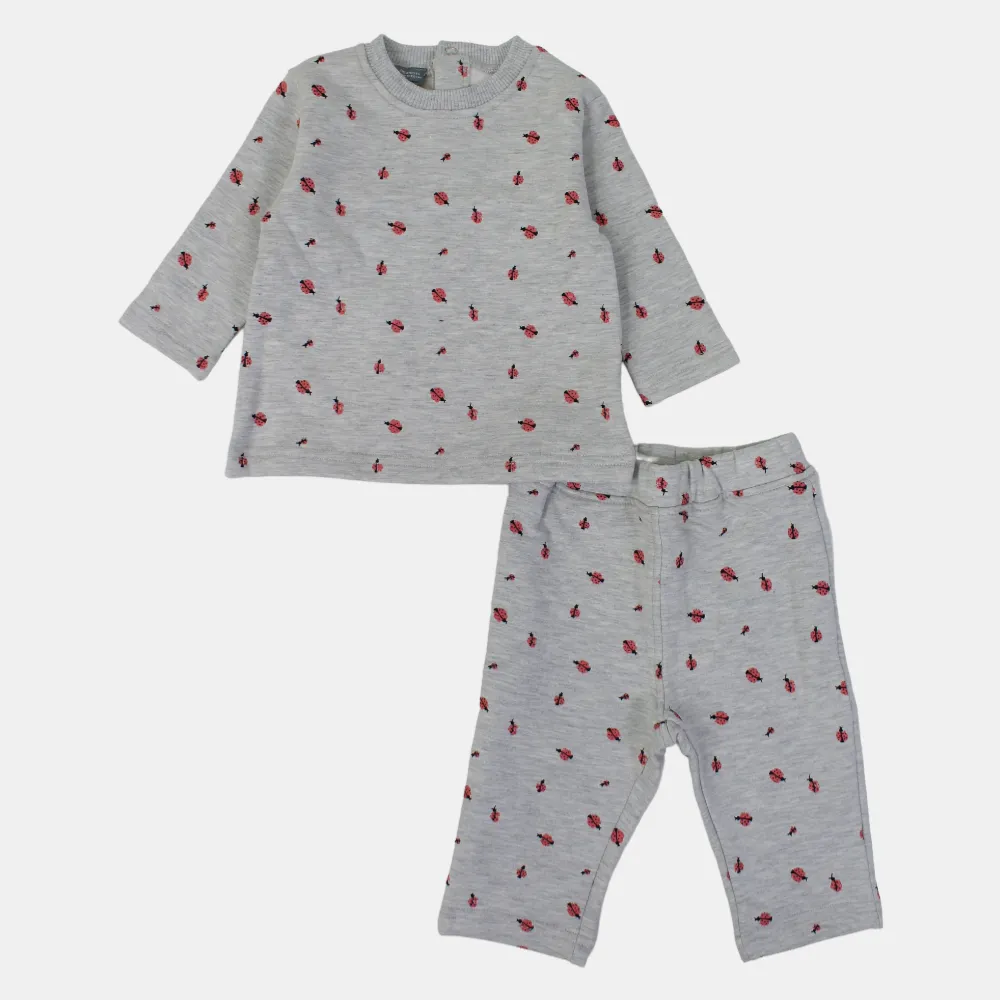 Baby Girls Milton Outfit Set – Weiches Grau
