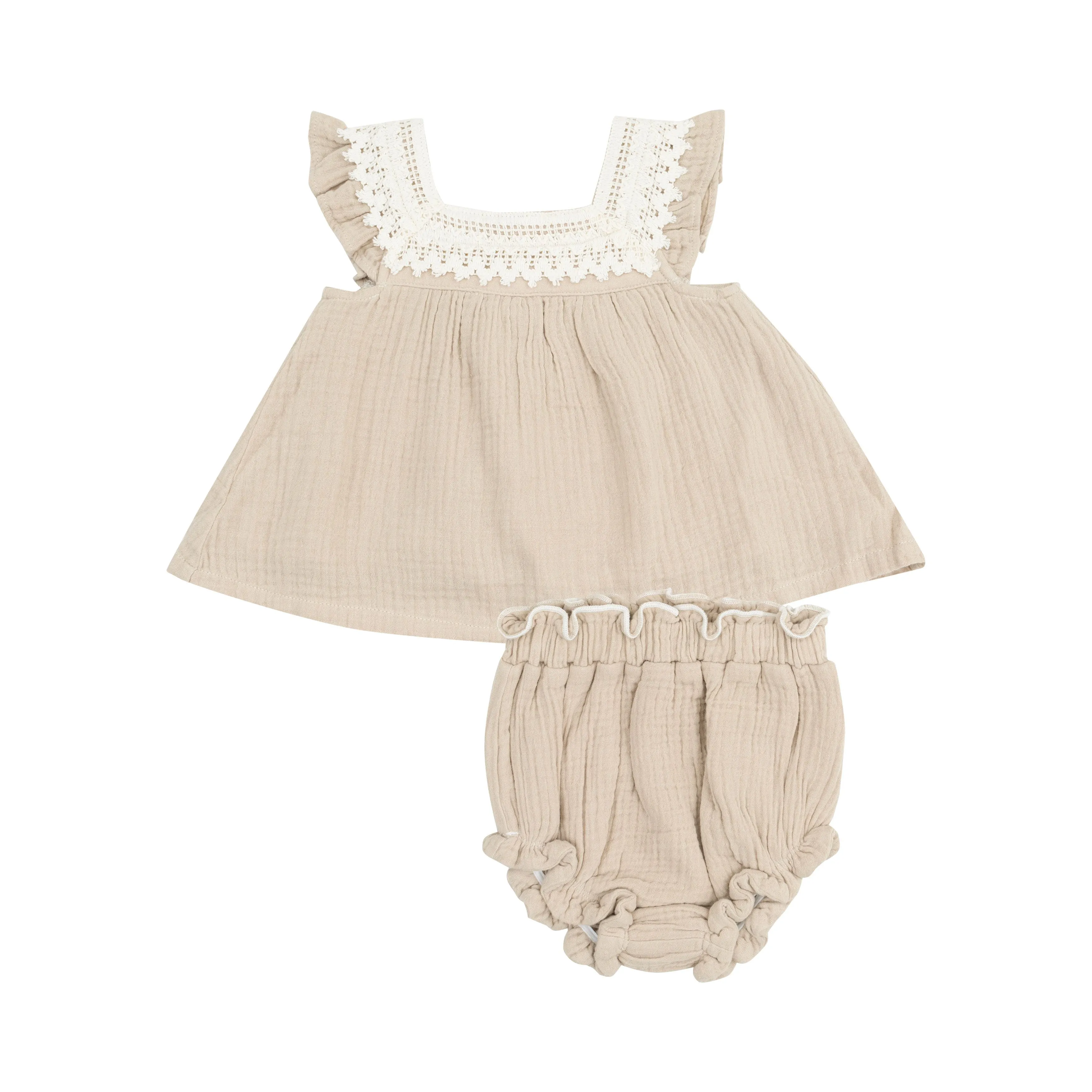 Baby-Mädchen Musselin Oxford Bloomer-Set
