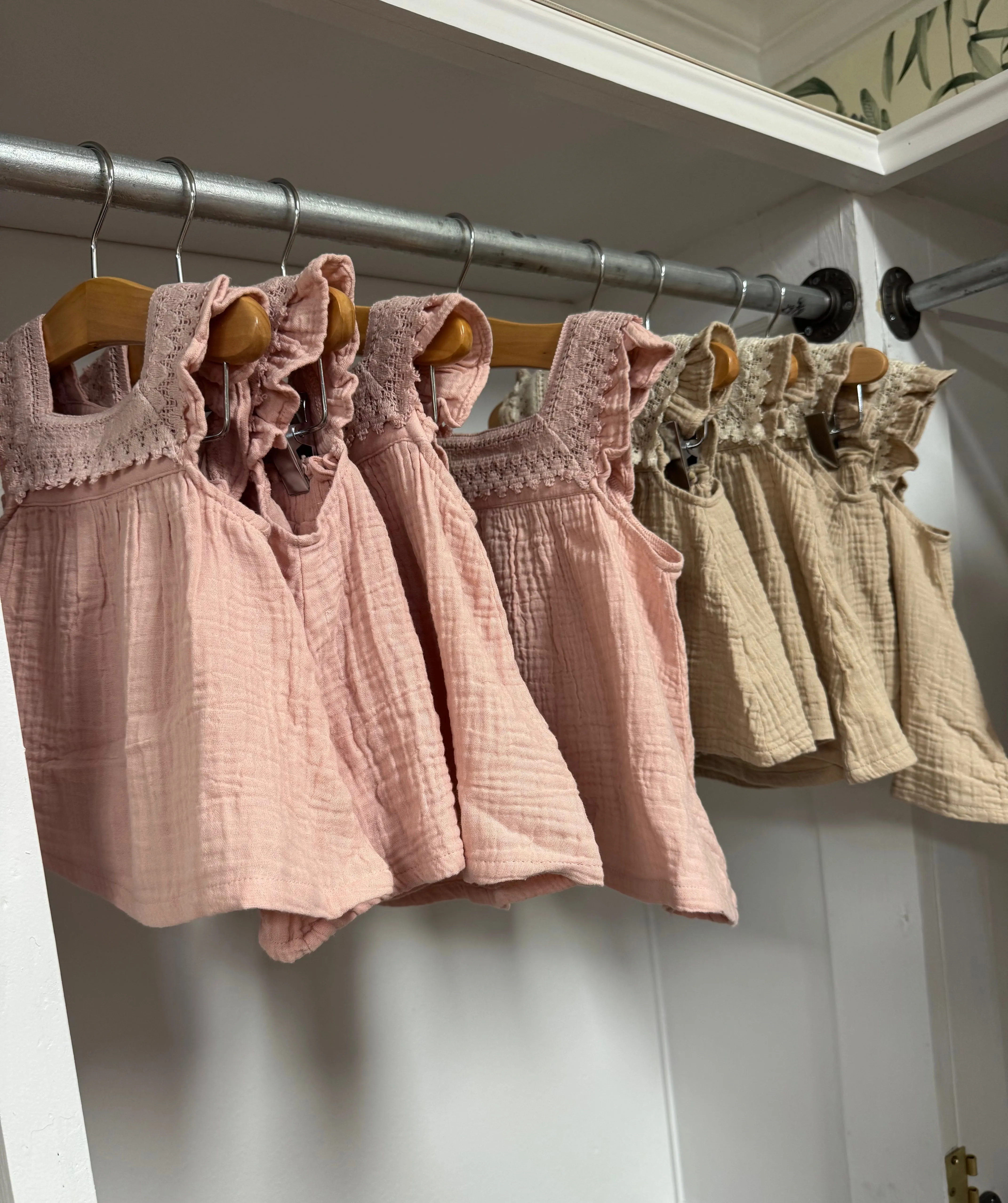 Baby-Mädchen Musselin Oxford Bloomer-Set