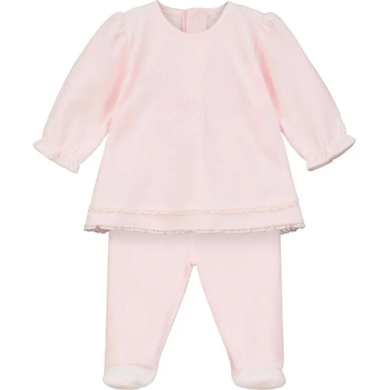 Rosa Ella Velour-Set für Babygirls