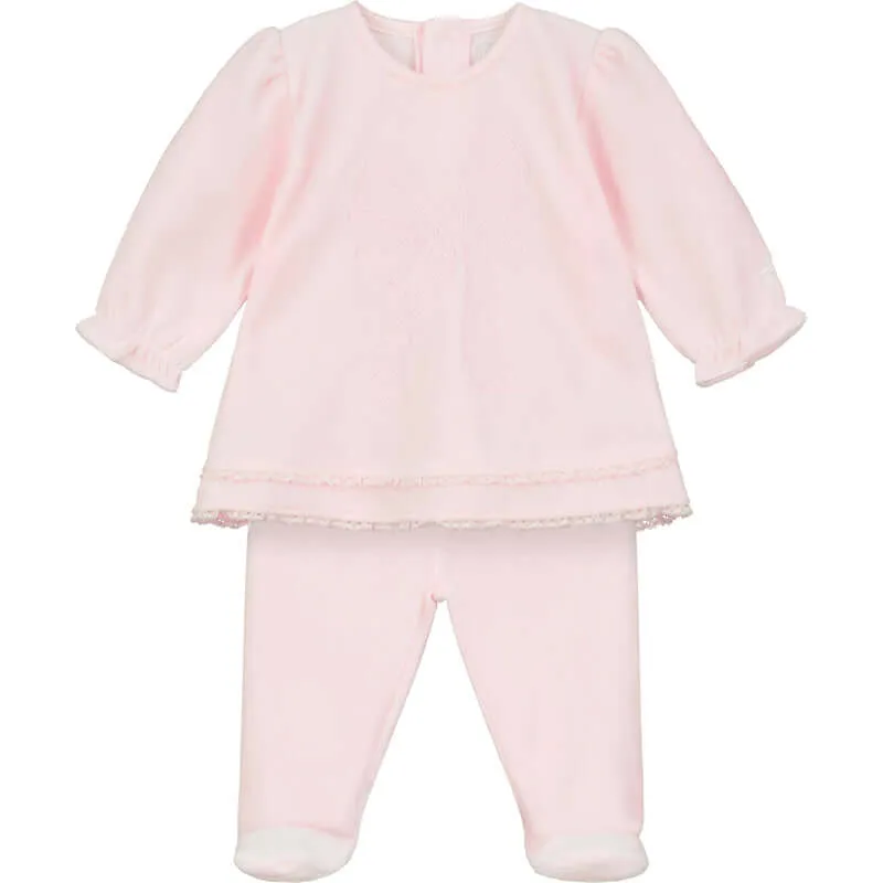 Rosa Ella Velour-Set für Babygirls