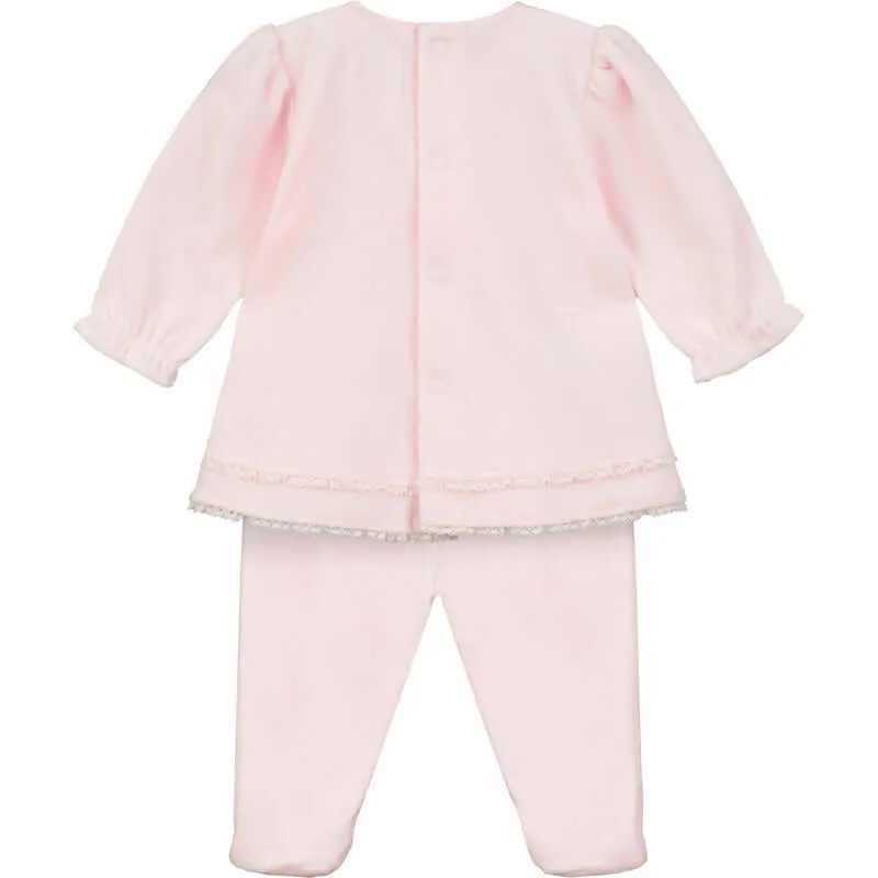 Rosa Ella Velour-Set für Babygirls