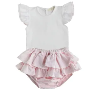 Baby Girls Pink Frill Set