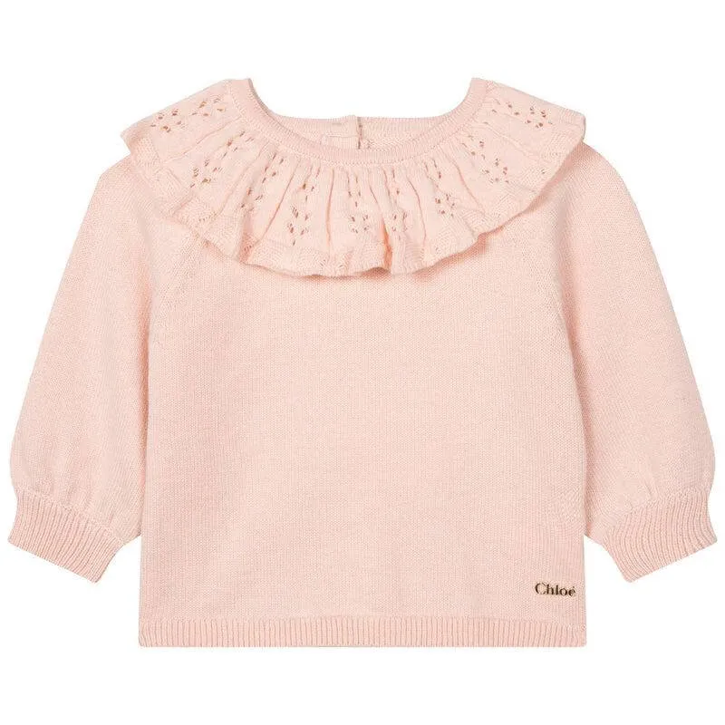 Rosa gestrickter Sweatshirt für Babygirls