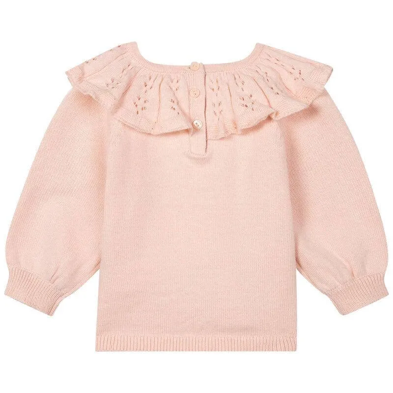Rosa gestrickter Sweatshirt für Babygirls
