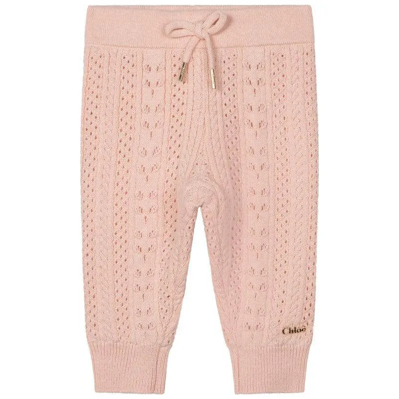 Rosa Strickhosen für Baby-Mädchen