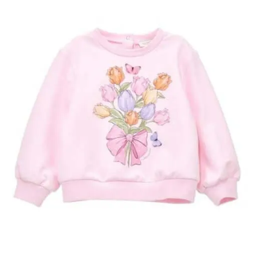 Rosa Tulpen Pullover für Baby Mädchen