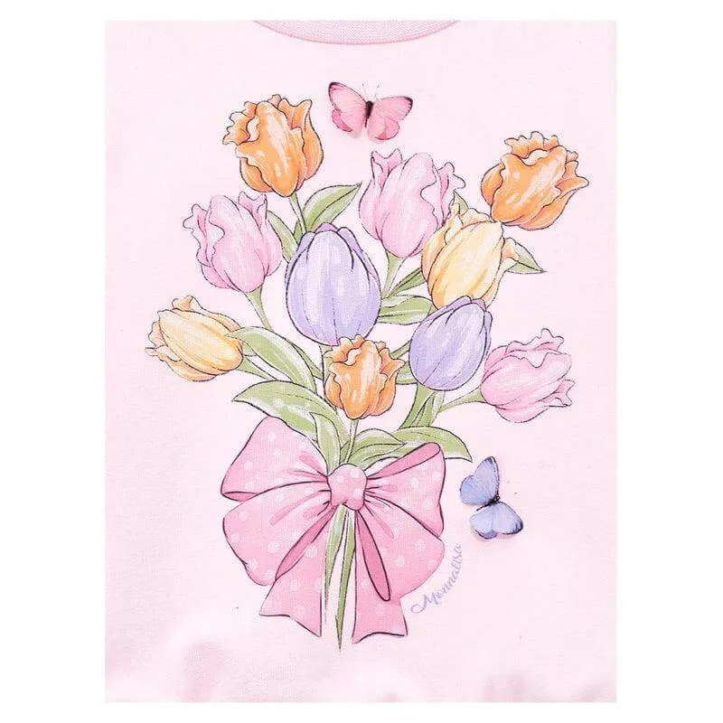 Rosa Tulpen Pullover für Baby Mädchen