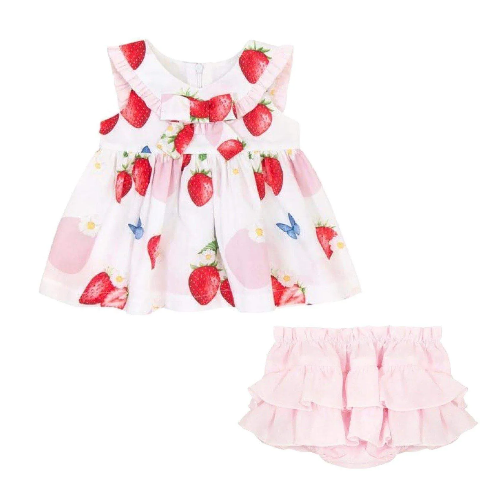 Baby-Mädchen Erdbeer-Bloomer-Set