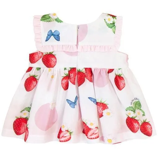 Baby-Mädchen Erdbeer-Bloomer-Set