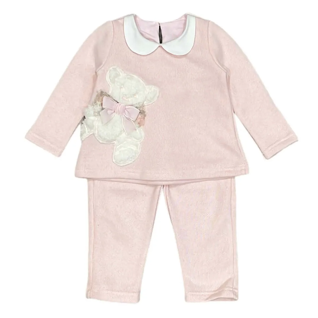 Baby Girls Teddy Pink Leggings-Set