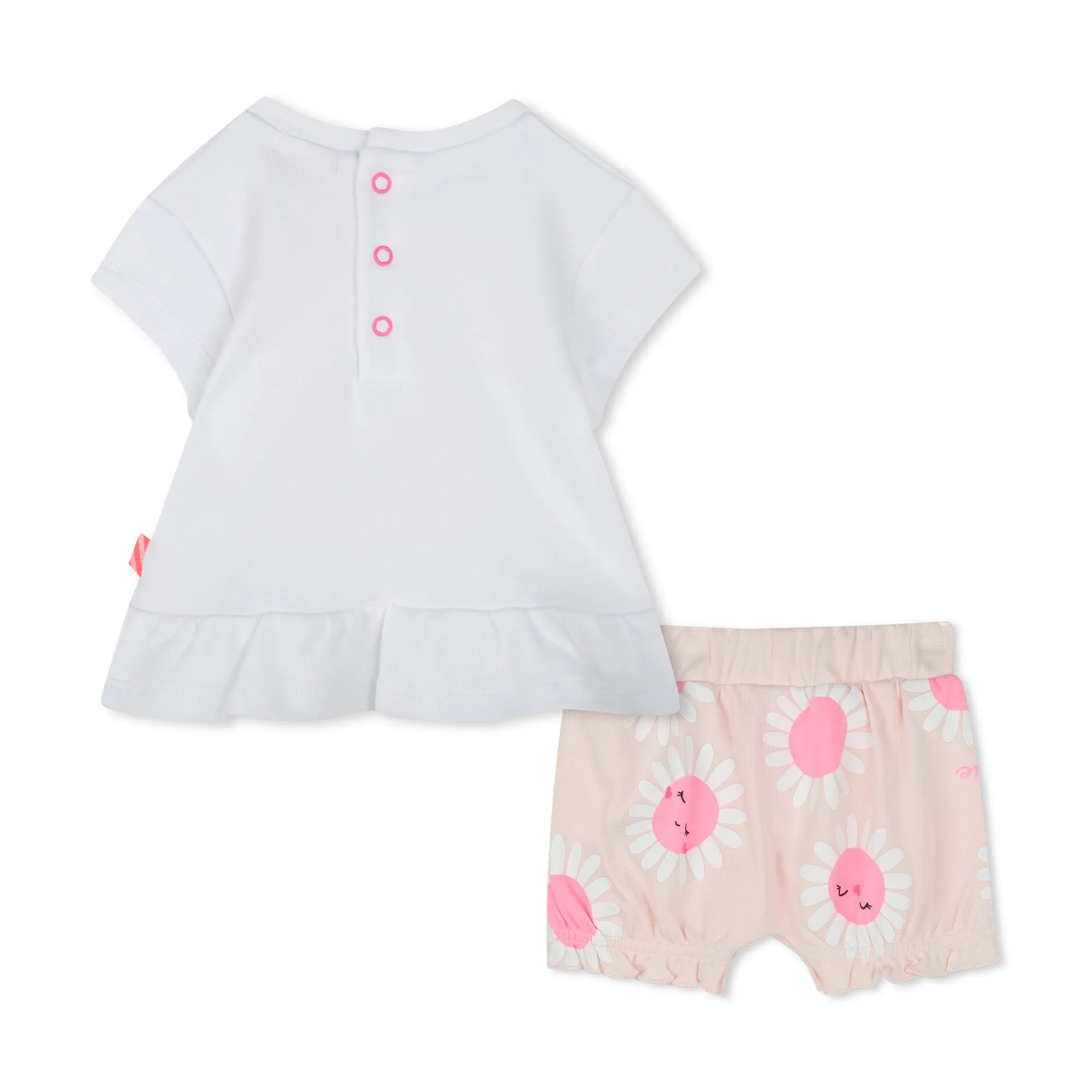 Baby Mädchen Weiße Blume Kurzarm-Set