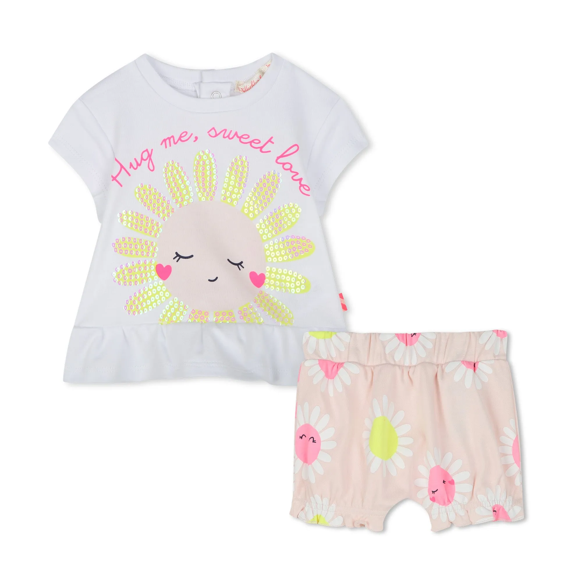 Baby Mädchen Weiße Blume Kurzarm-Set