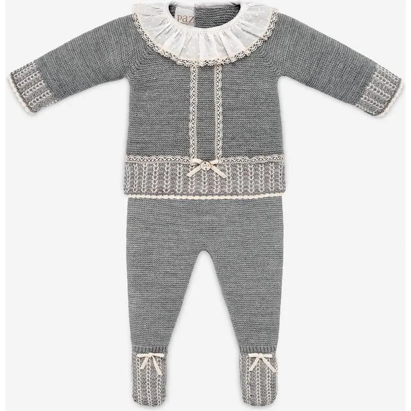 Baby Grau 'Saturno' Strick-Set