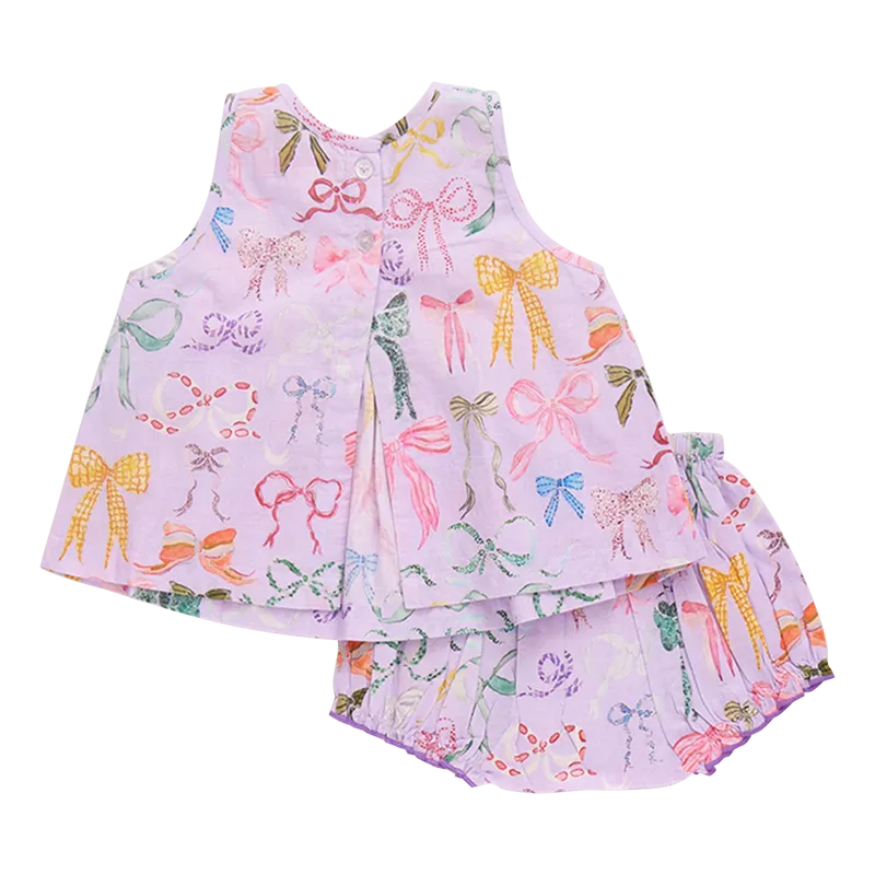 Baby Jaipur Zweiteiler - Lavendel Aquarell Schleifen von Pink Chicken