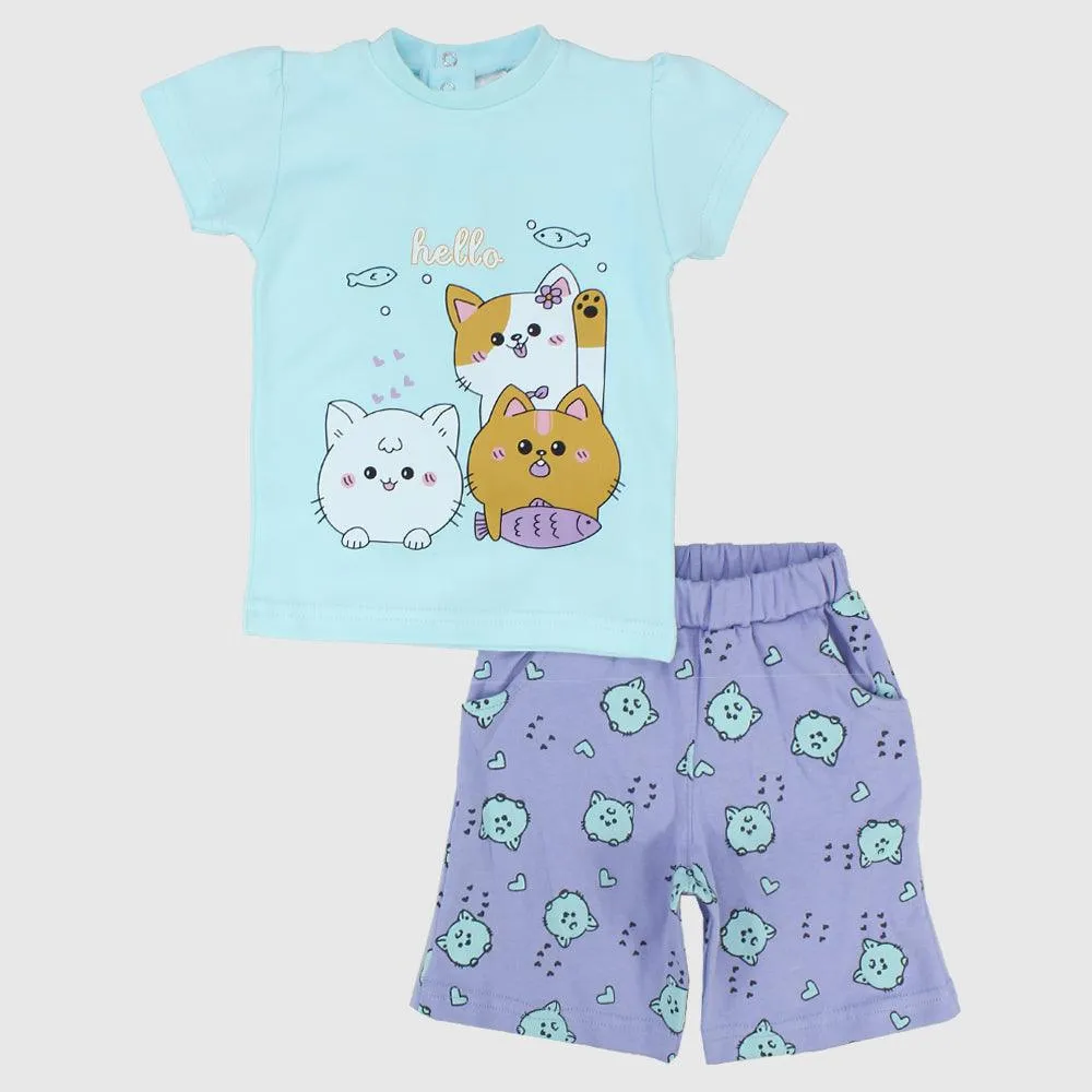 Baby-Kätzchen Kurzarm-Pyjama