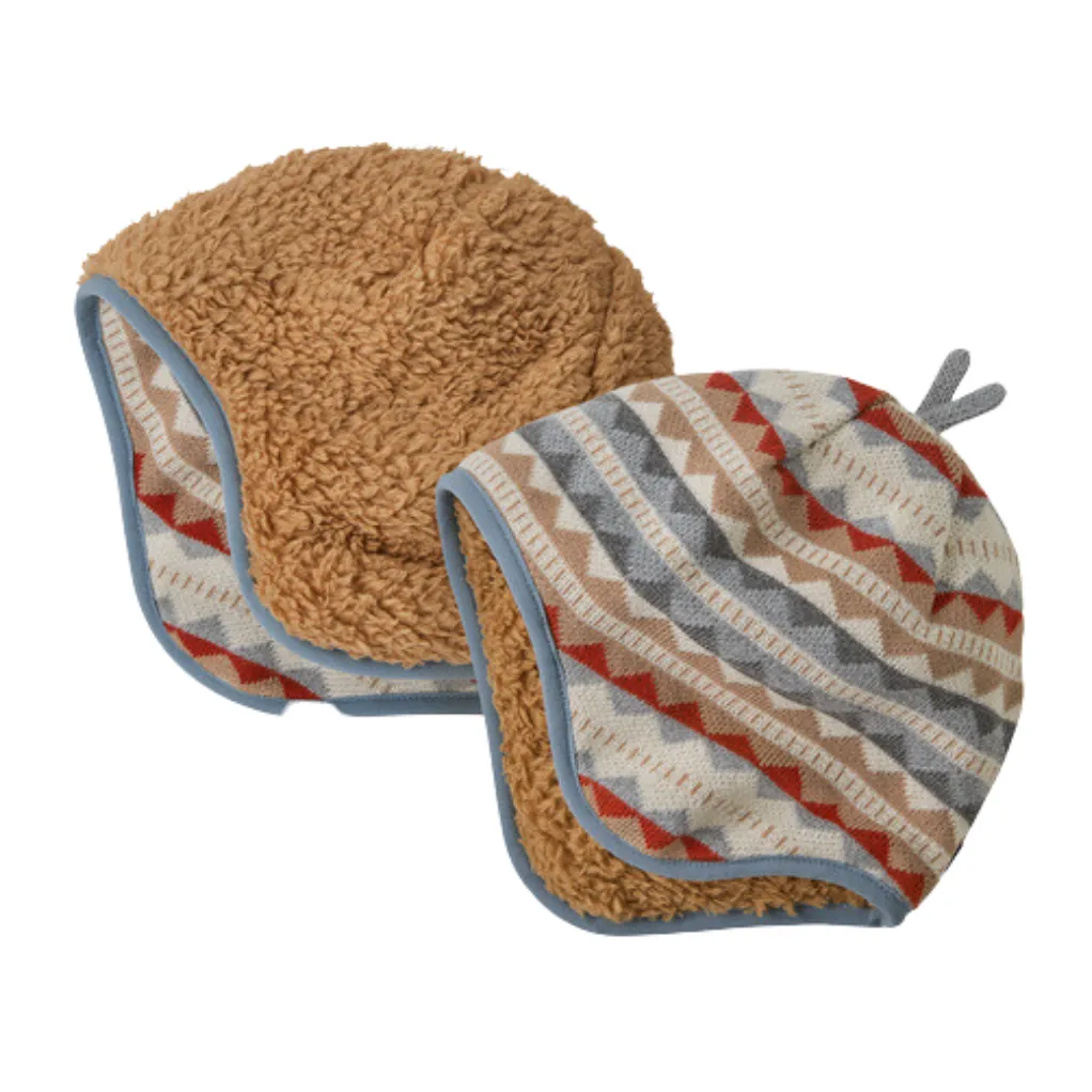 Baby Reversible Beanie - Diamantstreifen Hell Feder Grau von Patagonia