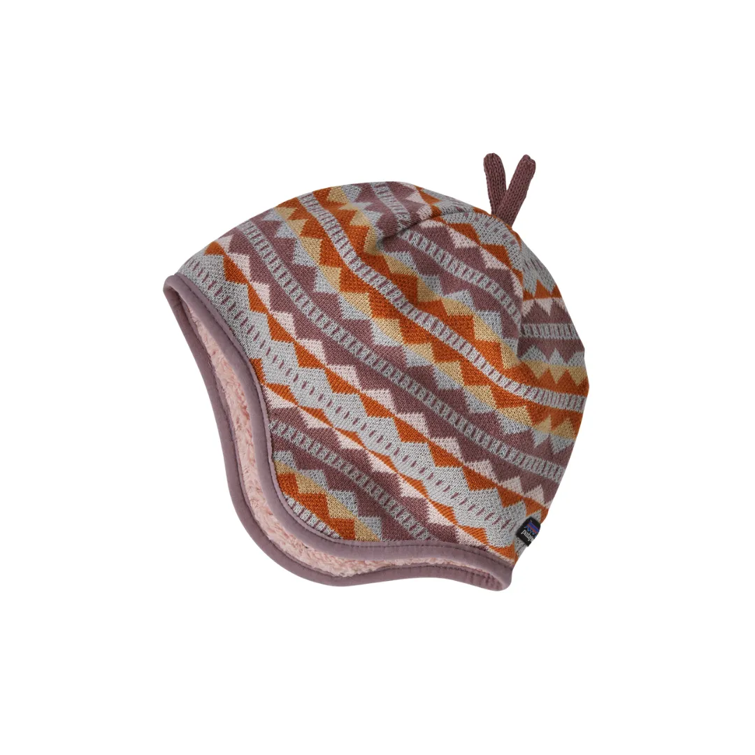Baby Reversible Beanie - Diamantstreifen: Stürmisch von Patagonia