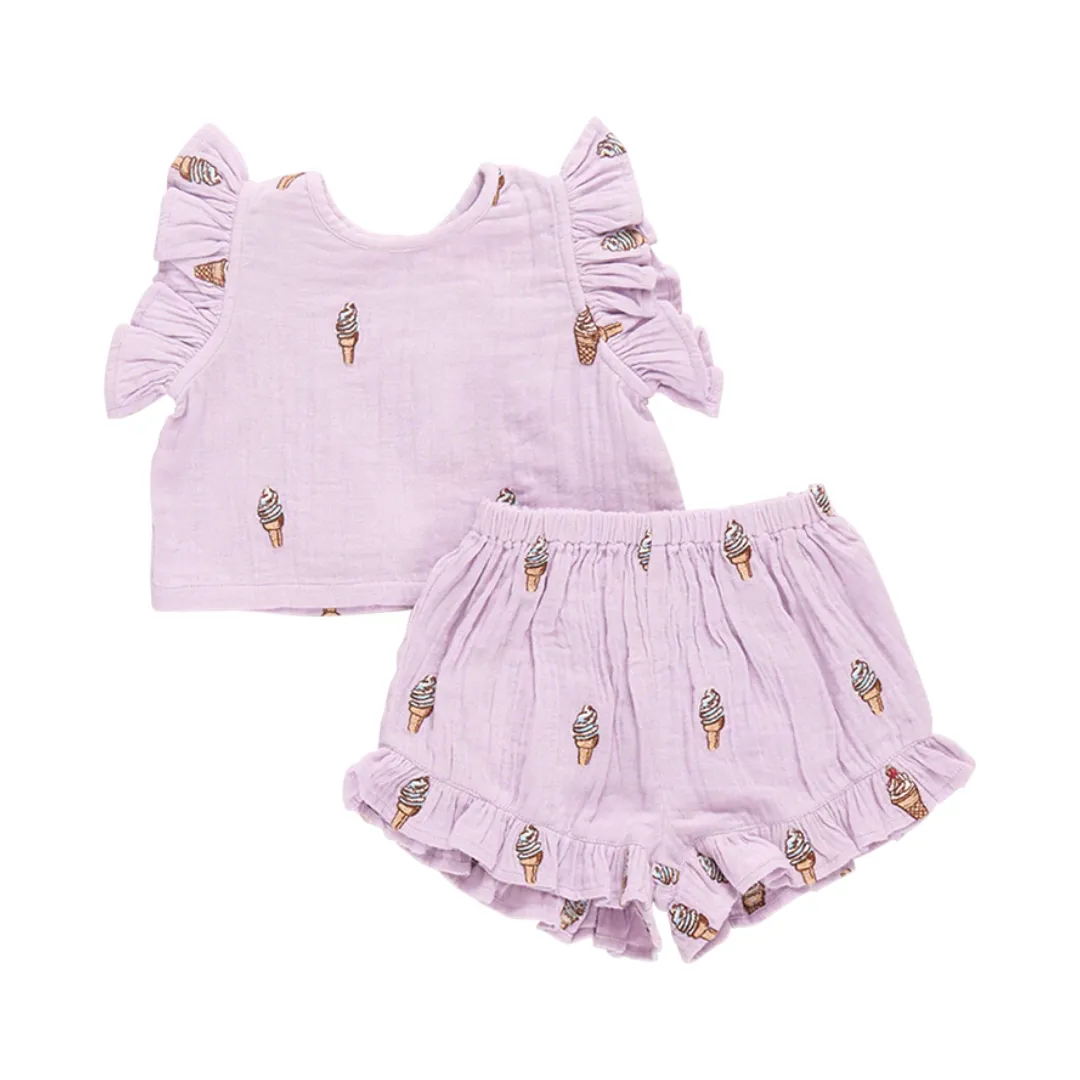 Baby Roey Zweiteiler - Lavendel Soft Serve von Pink Chicken