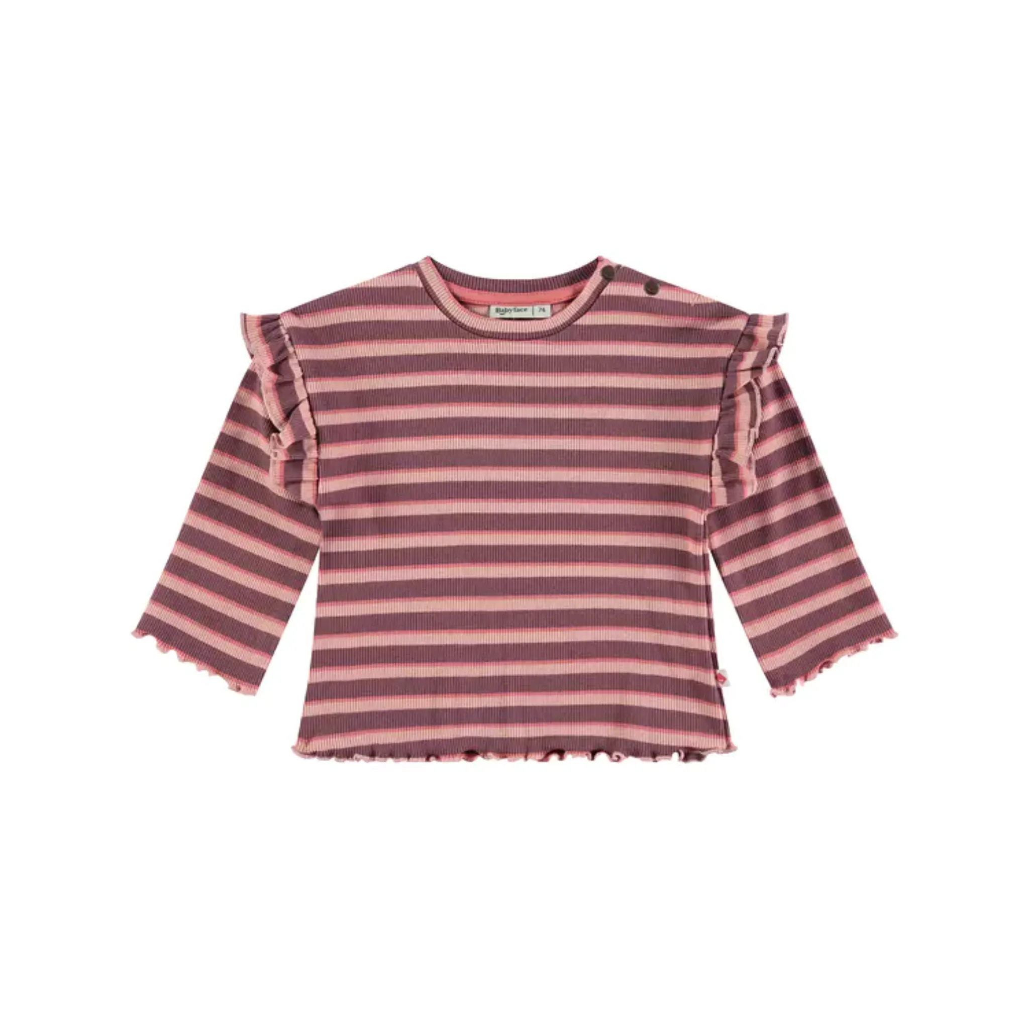 Baby Ruffle Ärmel Shirt - Lila Streifen von Babyface