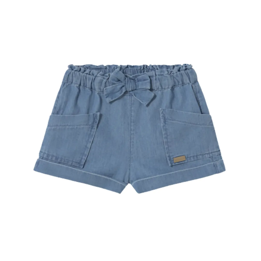 Baby-Shorts mit Schleife - Hellblau Denim von Mayoral