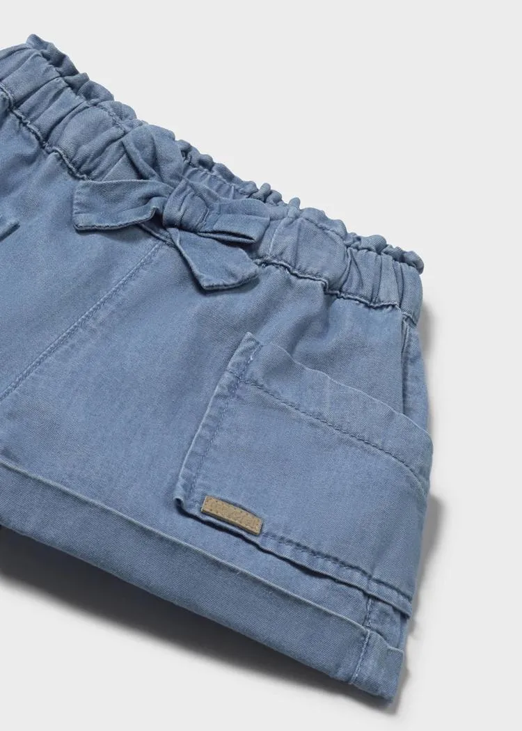 Baby-Shorts mit Schleife - Hellblau Denim von Mayoral