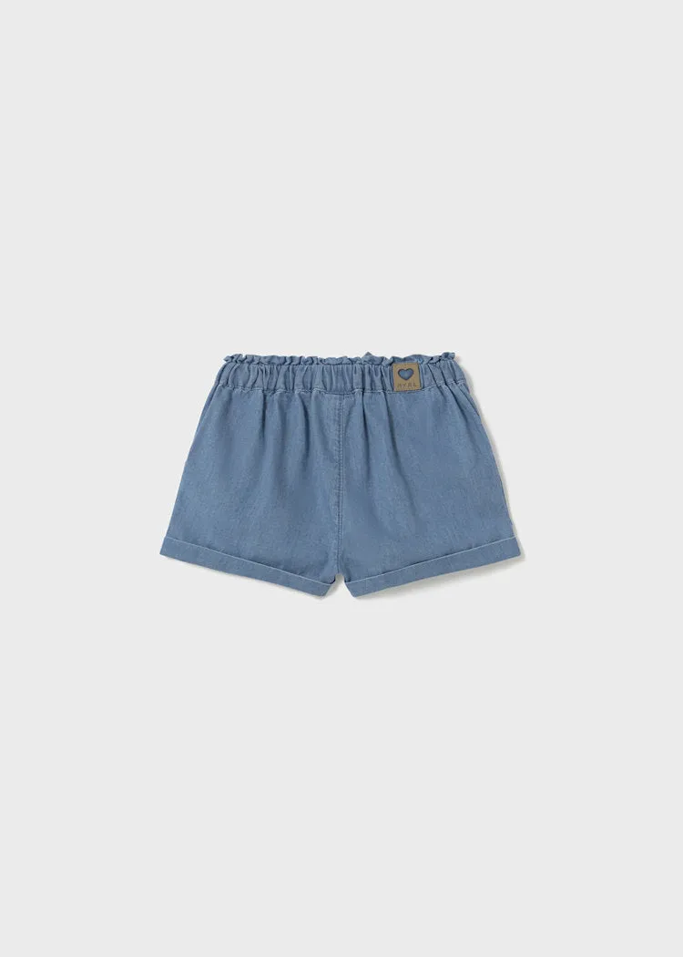 Baby-Shorts mit Schleife - Hellblau Denim von Mayoral
