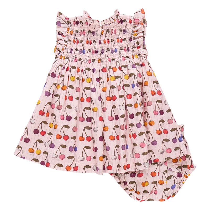 Baby Stevie Kleid-Set - Wolkenrosa Kirschblüte von Pink Chicken
