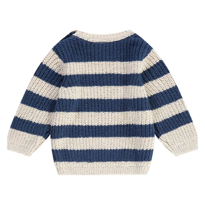 Baby-Gestricktes Sweater - Blau/Creme von Babyface
