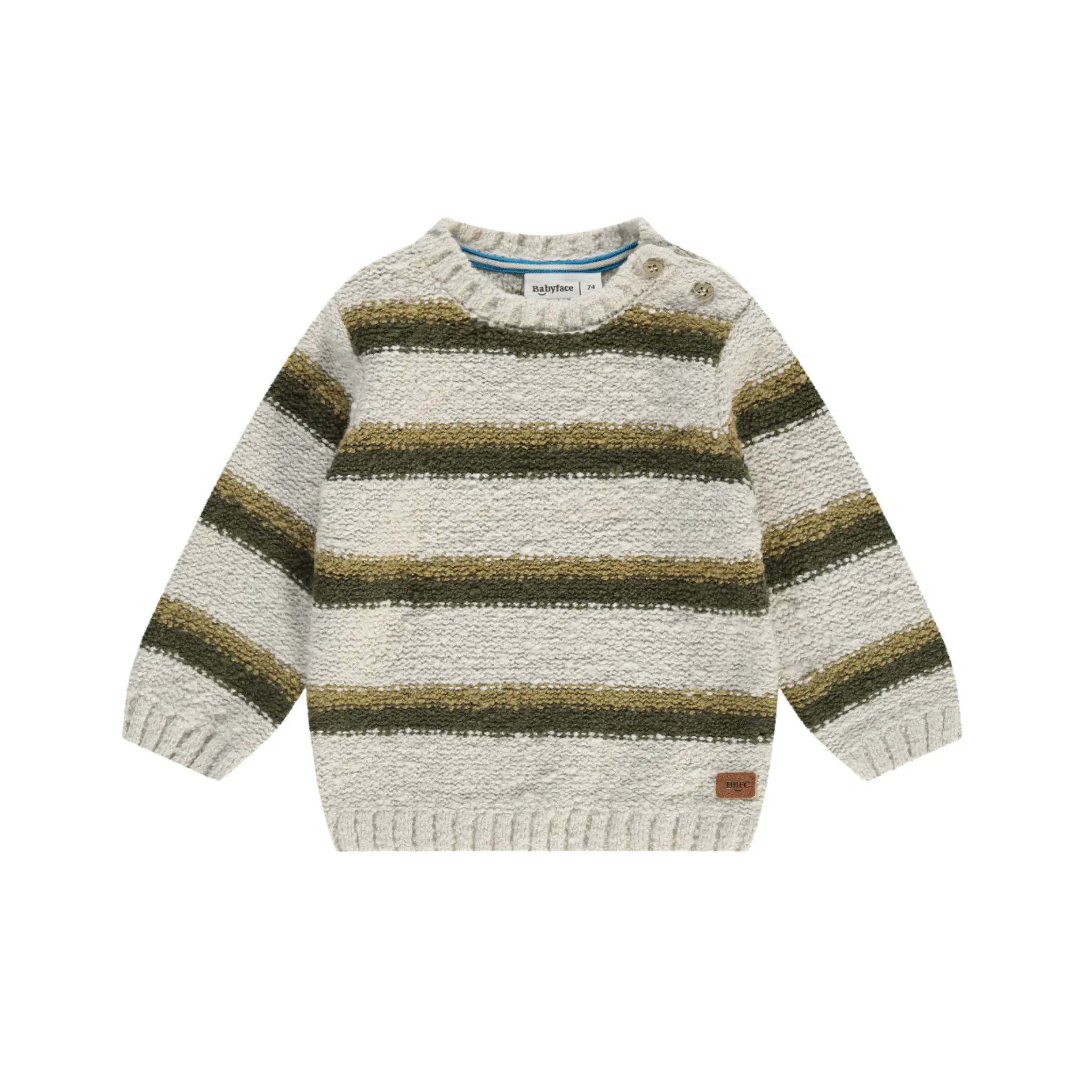 Baby Gestreifter Pullover - Knochen/Dunkelgrün von Babyface