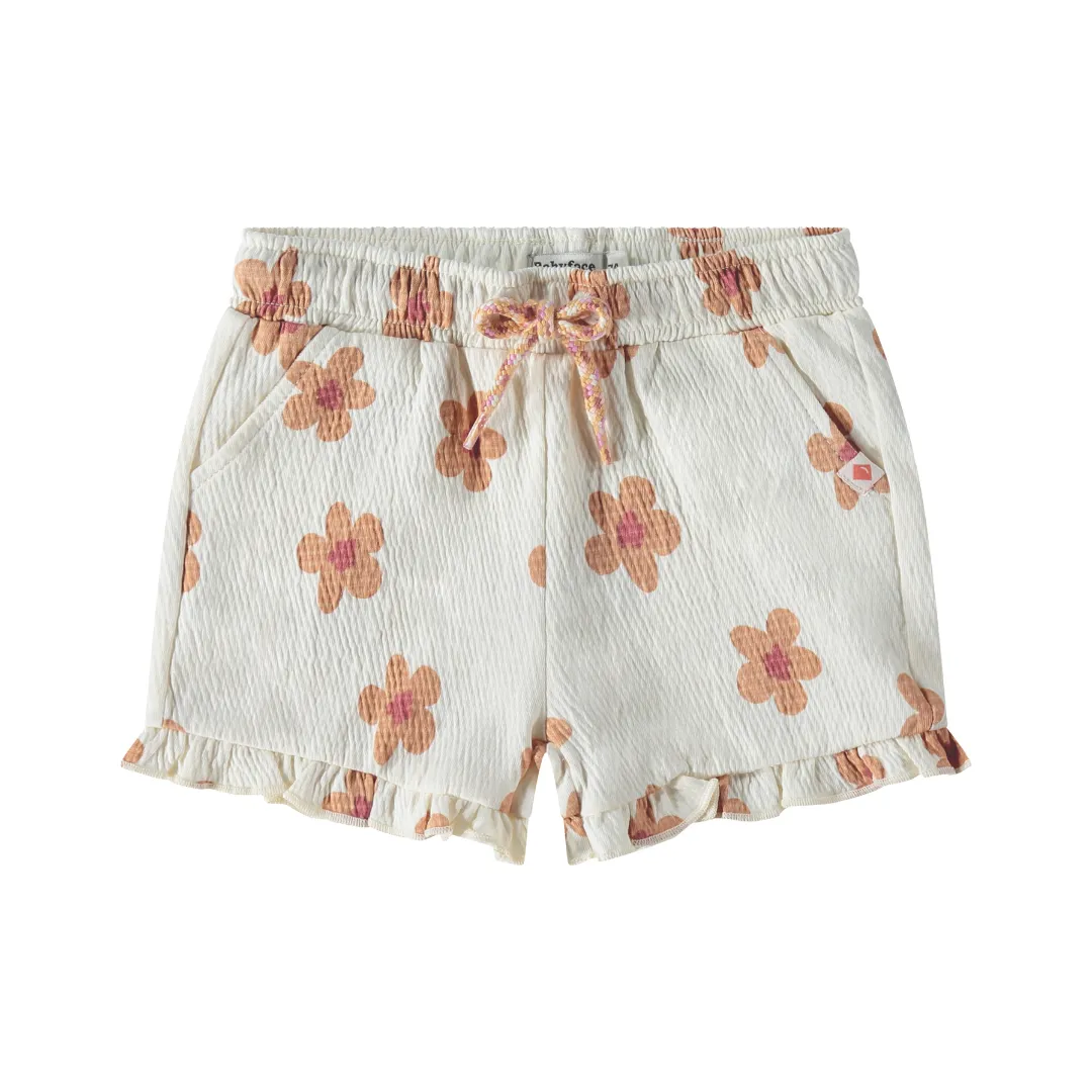 Baby Sweat Shorts - Cremefarbenes Blumenmuster von Babyface