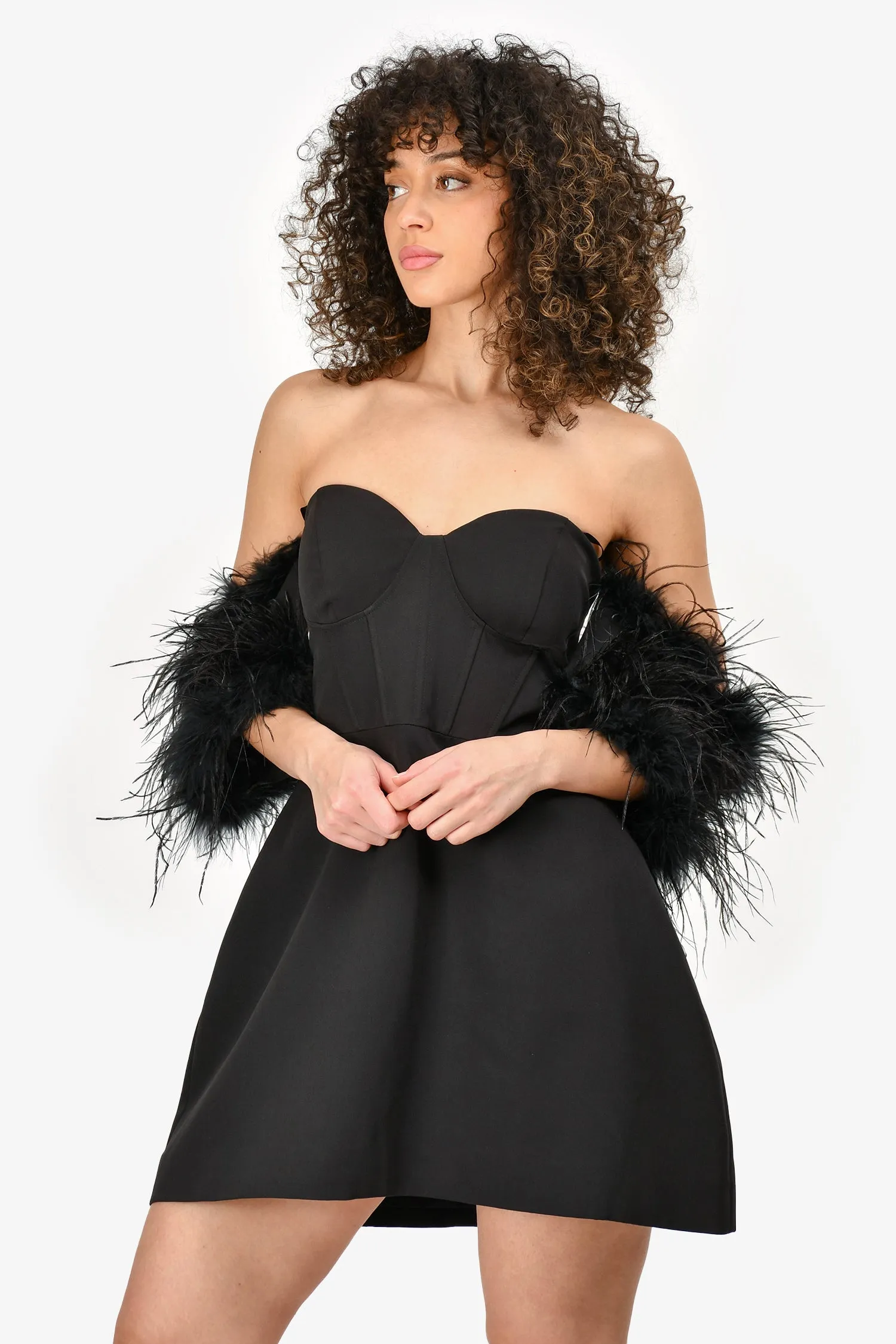 Barianno Black Feather 'Alessia' Minikleid Größe M
