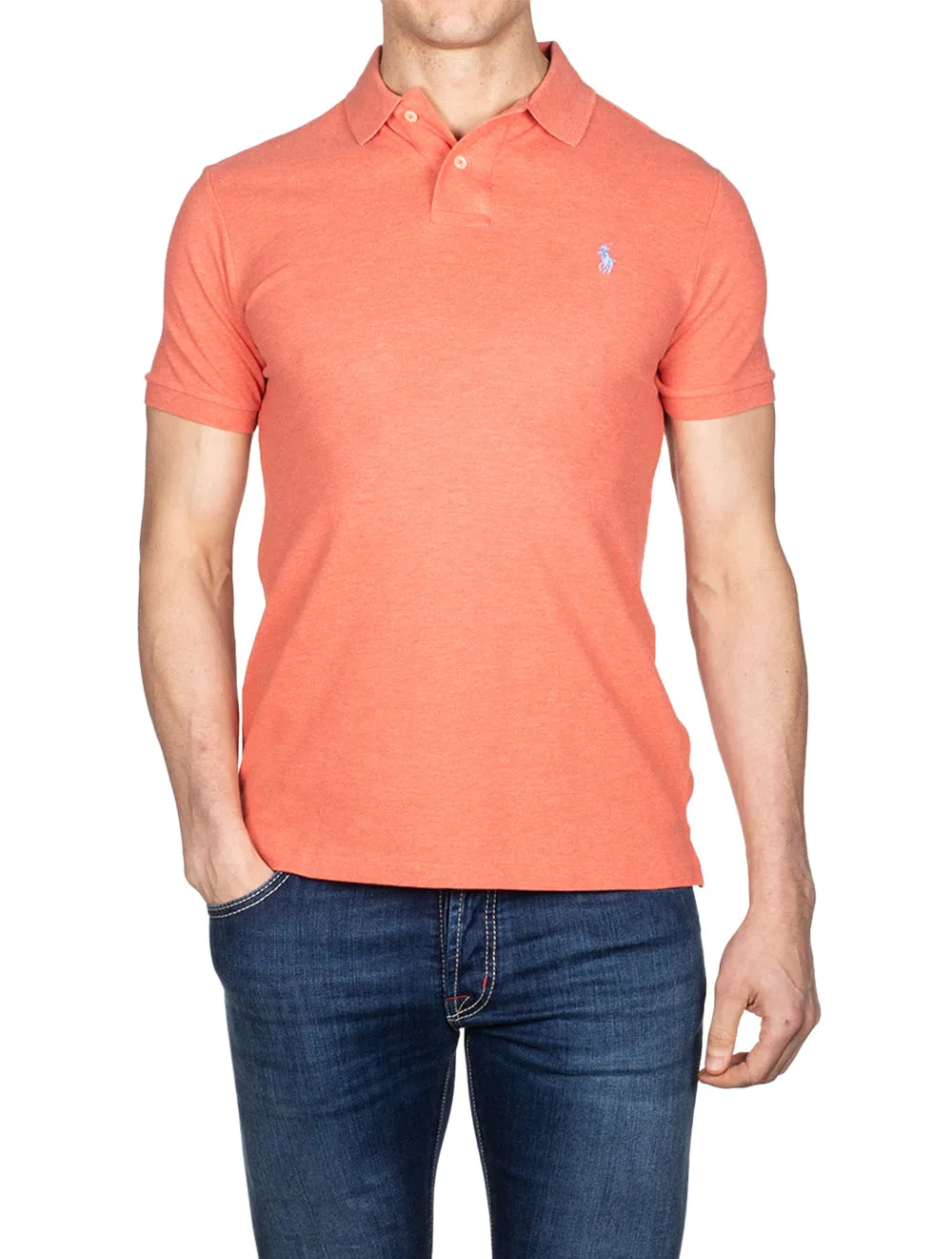 Basic Mesh Polo Amalfi Rot Meliert