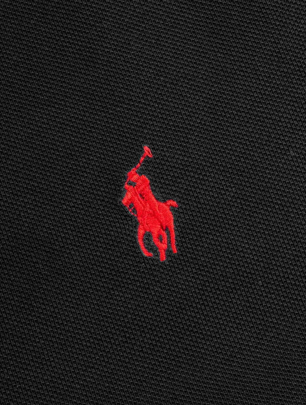 Einfaches Polohemd mit kurzen Ärmeln in Schwarz