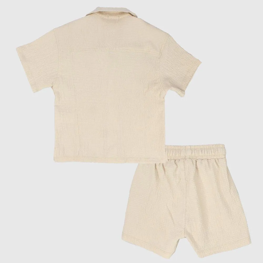 Beige 2-teiliges Outfit-Set